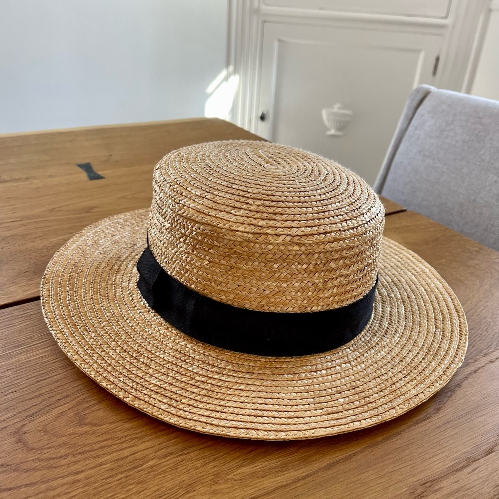 Adorable Woven Hat with Black Band
